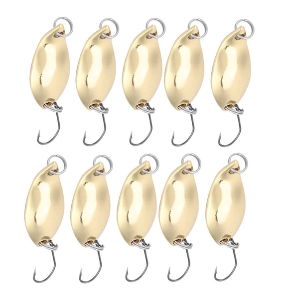 10pcs lot Fishing Lures Wobbler Baits SpoOn style Artificial Metal Baits Hook (Gold, 2.5g)