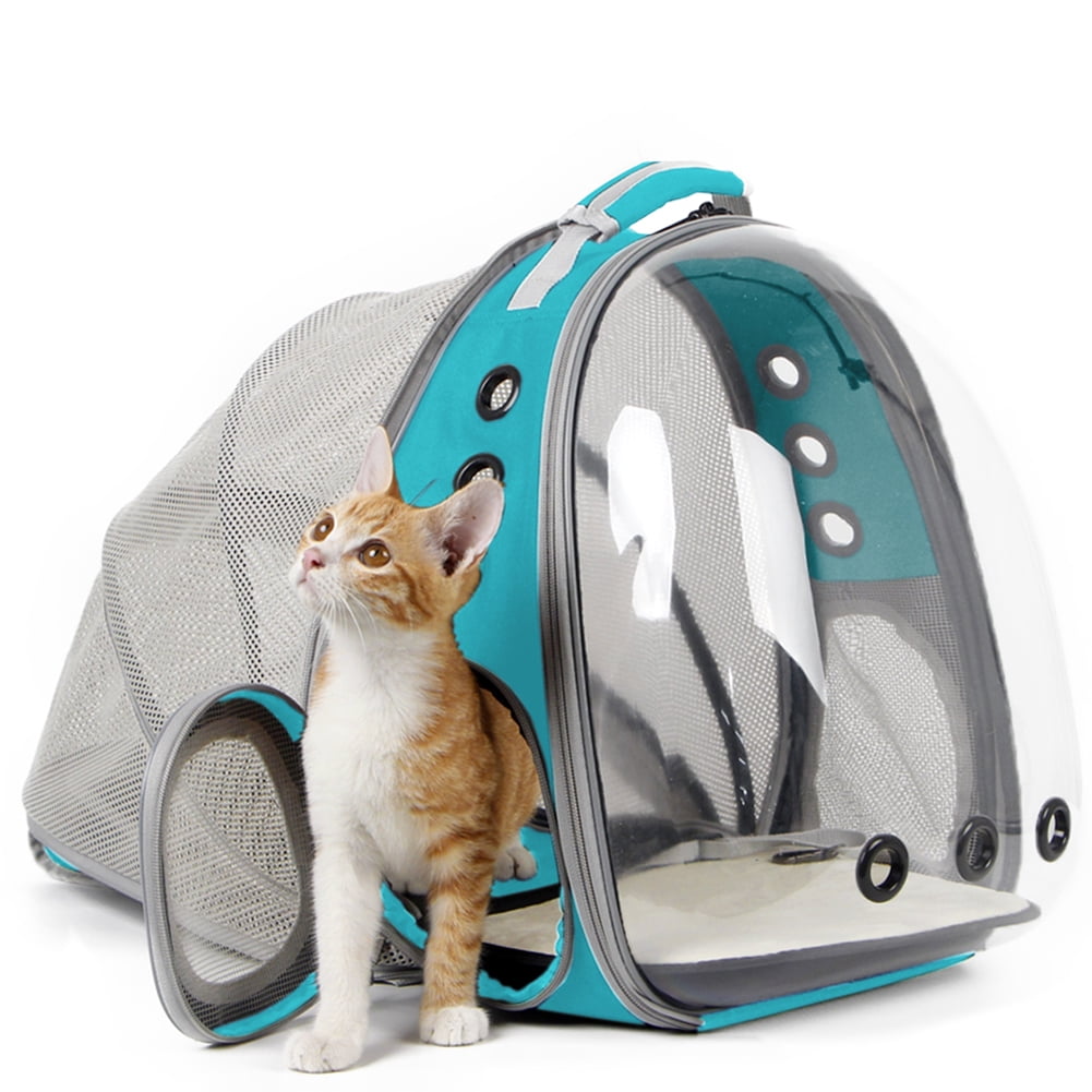 Transporteur de Sac à Dos pour Chat, Sac à Dos Extensible pour Chaton et Petit Chiot, Sac à Dos pour Animal de Compagnie en Capsule Spatiale à Bulles Transparent