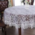 thumbnail image 1 of QJUHUNG Lace Round Tablecloth Embroidery Coffee Table Cover for Dining Room Picnic Wedding Party Banquet Home Decor, 1 of 7