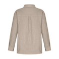 thumbnail image 4 of Womens Cotton Button Down Shirt Casual Long Sleeve Loose Fit Collared Linen Work Blouse Tops with Pocket, 4 of 8