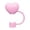Pink, variant on Product Classification Straw Accessories — Heart Topper for 30 & 40 Oz Tumblers Soft Rubber Straw Covers 10mm Cap Reusable Lids and Proof Lids