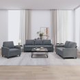 thumbnail image 1 of vidaXL 3 Piece Sofa Set with Cushions Dark Grey Velvet, 1 of 4