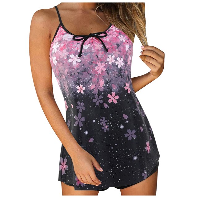 FhsagQ Ensembles de Maillots de Bain pour Femmes Ensemble Tankini Maillots de Bain pour Femmes Maillots de Bain Imprimés 2 Pcs Maillots de Bain avec Shorts Robe de Bain Athlétique Ensembles de Maillots de Bain pour Femmes Justaucorps Résille Gris TG