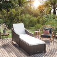 thumbnail image 1 of vidaXL Sun Lounger with Cream White Cushion Poly Rattan Black, 1 of 5
