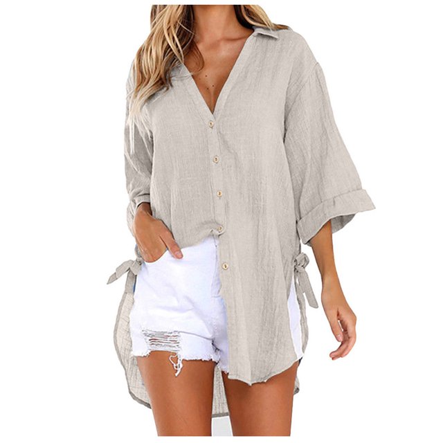 Birdeem T-Shirt Décontracté Mode Femme Col en V Manches Courtes Ample