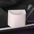 thumbnail image 3 of White Leather Car Door Cup Holder Hanging Trash Bin Storage Box Multipurpose Design And Easy Installation For Car Interior Organization And Vehicle Accessories 3.94X6.3In 0.22Lb, 3 of 3