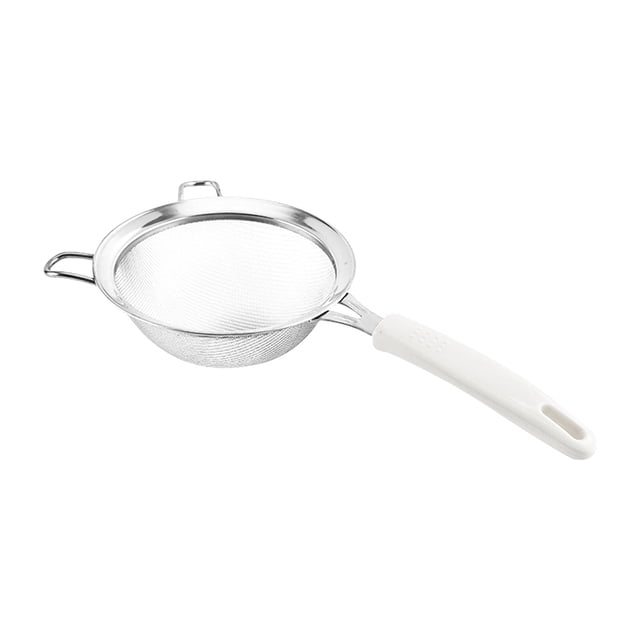 Stainless Steel Double-Layer Flour Sifter with 30-Mesh Screen, Reinforced Handle for Baking and Cooking, U-Shaped Hook for Storage