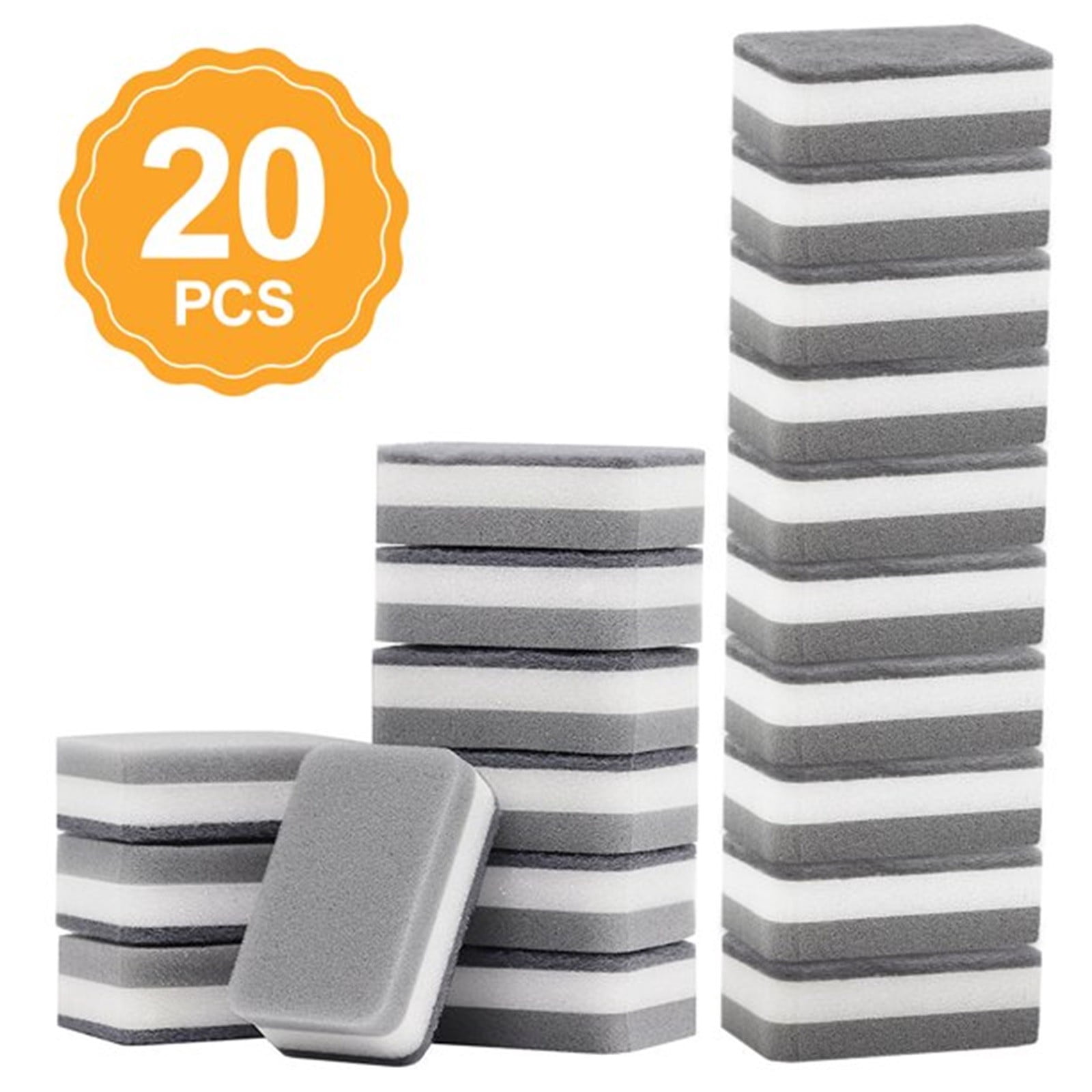 Kitchen Cleaning Supplies – 20Pcs Sponge Scouring Pads for Dish Washing Scrub Sponge Cleaning Scrubber Brush in Kitchen Garage Bathroom