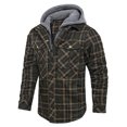 thumbnail image 2 of LOVZFMLL Jackets for Men's Winter Checkered With Button Pockets And Long Sleeved Hooded Casual Jacket, 2 of 5