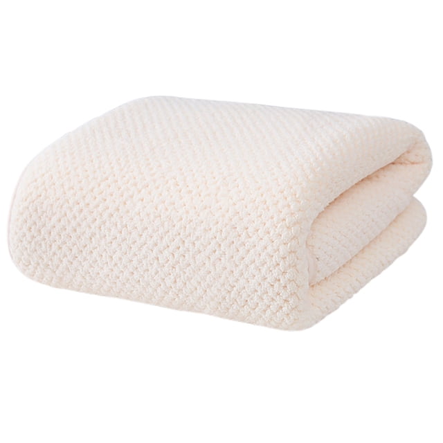 Suncoda Washclo, Solid Color Pineapple Reseau High Density Fleece Marginal Bath Towel Adult Solid Color Enlarged Bath Towel Thickened Marginal Towel 35X75Cm