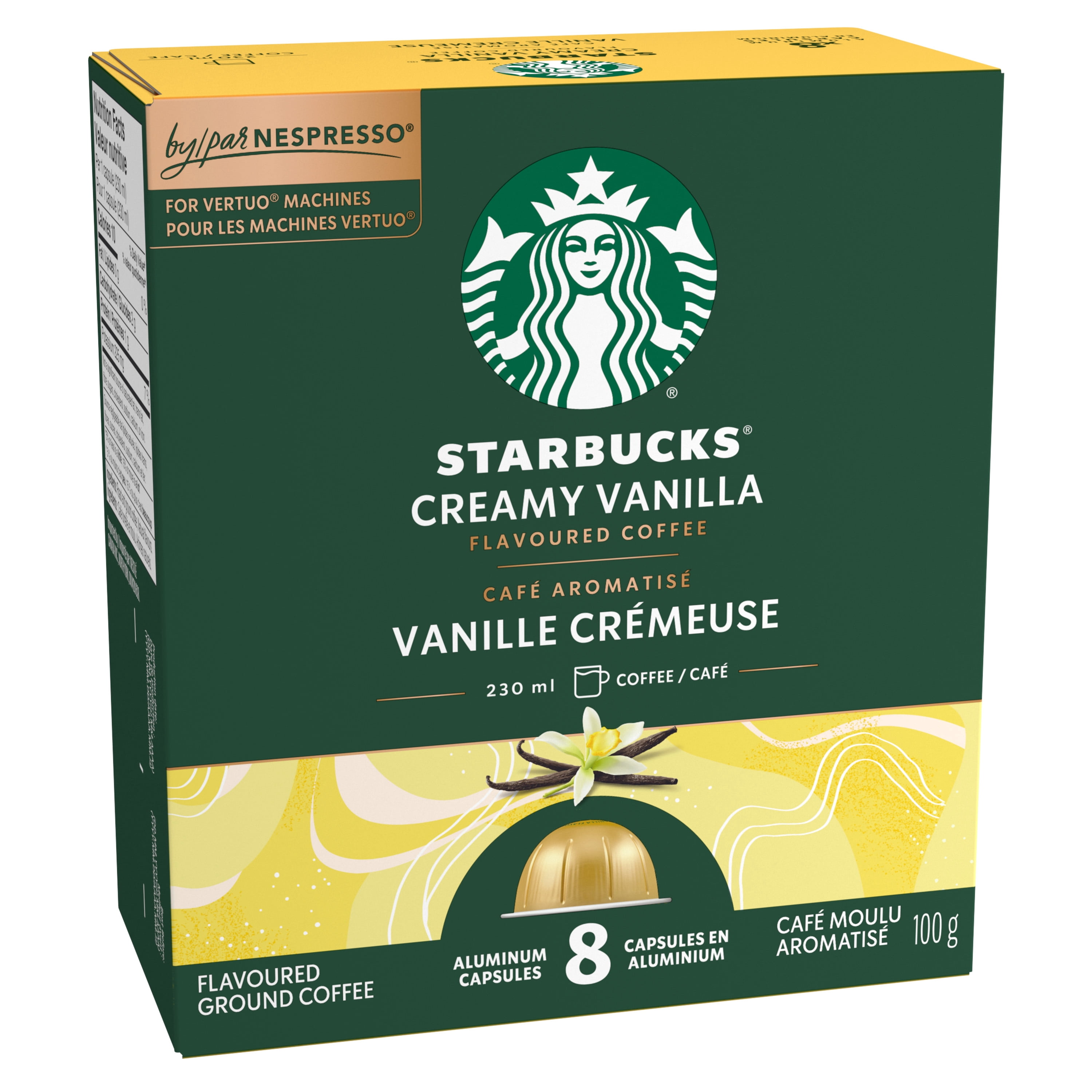 STARBUCKS Creamy Vanilla for NESPRESSO VERTUO, Flavoured Blonde Roast Coffee, Capsules