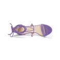 thumbnail image 4 of BLISSFUL STEP Chaussures pour Femmes Sandales à Talon Aiguille Haut à Bride Cheville à Nouer Bout Ouvert en Faux Suède Violet 9, 4 of 7
