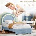 thumbnail image 4 of Ourlova Twin LED Upholstered Bed for Bedroom- Princess Platform Bed with Rainbow Headboard- Storage Drawer- No Box Spring- Easy Assembly- Blue - Colorful Bedroom, 4 of 7