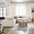 thumbnail image 1 of Modway Commix 5 Piece Down Filled Overstuffed Sectional Sofa in Light Beige, 1 of 10