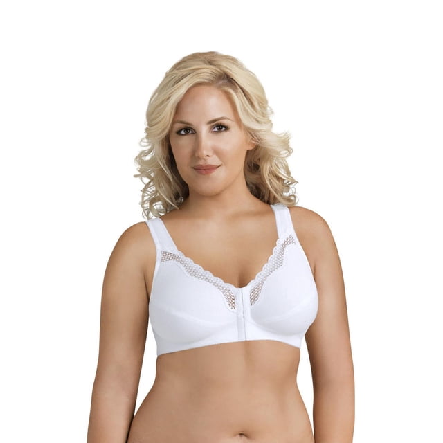 Exquisite Form #9600531 FULLY Cotton Soft Cup Full-Coverage Posture Bra, Lace, Front Closure, Wire-Free