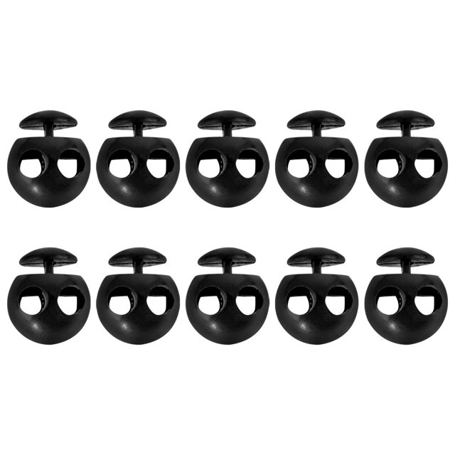 Unique Bargains 10 Pcs Verrous de Cordon en Plastique Embouts Organisateurs à Ressort Noir
