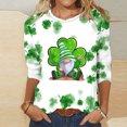 thumbnail image 2 of Besolor Hauts pour Femmes de la Saint-Patrick Tendance Manches 3/4 T-Shirts Imprimés Shamrock Col Rond Mignon Tunique de la Saint-Patrick T-Shirt Hauts, 2 of 3