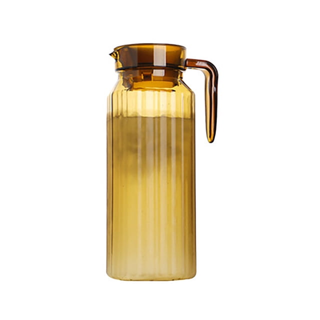 Oleegame 1PC Glass Bottle Acrylic Pitcher 1100ML Plastic Pitcher Clear Plastic Pitcher With Lid Heat Small Plastic Water Pitcher For Tea Lemonade Juice Milk