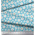 thumbnail image 2 of Soimoi Polyester Crepe Fabric Star & Cute Animals Kids Print Fabric by Yard 52 Inch Wide, 2 of 3