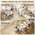 thumbnail image 4 of HOMCOM Table à Manger Pliable, Table à Abattants sur Roulettes, Marbre Blanc, 4 of 10