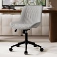 thumbnail image 1 of Home Office Desk Chair with Wheels Modern Ergonomic Wide Task Chair with Adjustable Back Swivel Rolling Vanity Chair Faux Leather Comfortable Armless Computer Task Chair Study Olive, 1 of 3