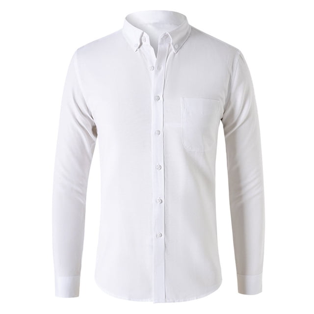 Japceit Casual Button Up Shirts for Men Button Up Shirt Mens Casual Cardigan Solid Color Oxford Textile Long Sleeved Shirt Plaid Button Up Shirts for Men