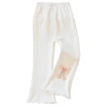 thumbnail image 1 of Kids Flare Pants for Girls Flared Pants for Girls Bell Bottom Knit Flare Pants Solid Flare Pants White Flared Pants Holiday Outfits for Girls 5-6 Years Girls Clothes Size, 1 of 3