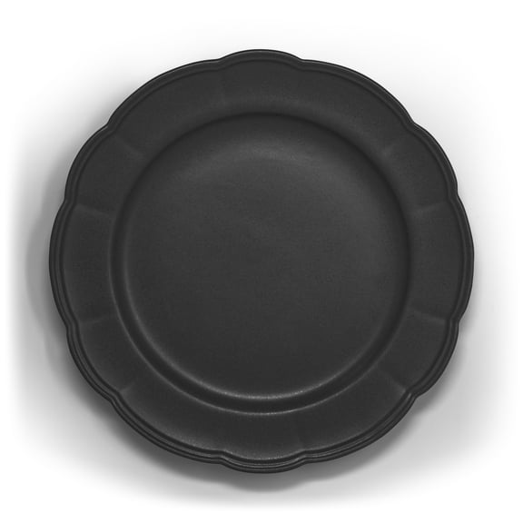 BU Scallop 10.5 inch Dinner Plate Black