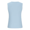 thumbnail image 4 of HOWPAY Camisoles pour Femmes Sans Manches Couleur Unie Basique Mignon T-Shirt Extensible Coupe Ajustée Confortable Col Rond Chandails Décontractés d'Été sous-Maillots Bleu Pâle m, 4 of 6