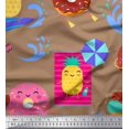 thumbnail image 1 of Soimoi Brown Cotton Voile Fabric Beech & Fun Party Print Sewing Fabric Yard 42 Inch Wide, 1 of 5