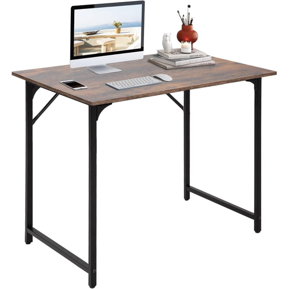 BestOffice 32 Inch Computer Desk, Home, Modern Simple Style for Home Office Study Writing, Brown