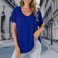 thumbnail image 2 of Yubnlvae T-Shirt Décontracté à Poche à Manches Courtes pour Femmes, T-Shirt Décontracté à la Mode pour Femmes Uni avec Poche, Liquidation! Uni, Col Rond, Bleu, m, 2 of 4