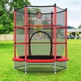 thumbnail image 3 of Patiojoy Kids Round Jumping Trampoline Combo Bed Trampoline W/ Safety Enclosure Net Red, 3 of 10