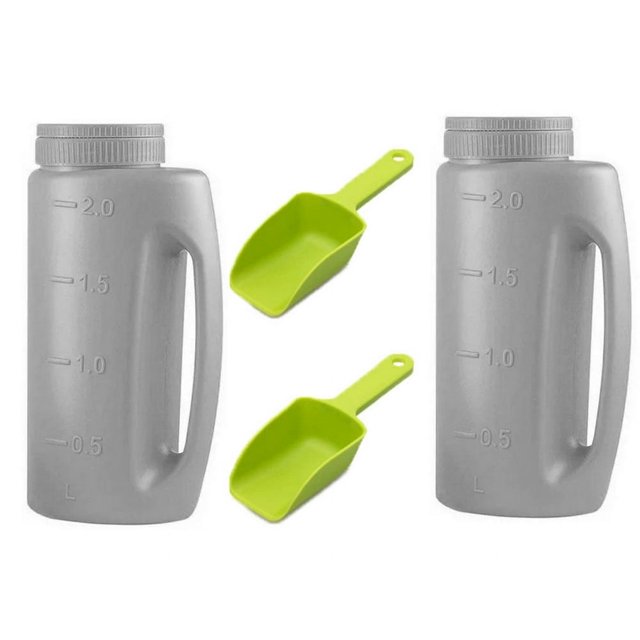 EIGTHTAIL Ice Melt Salt Spreader Handheld Shaker for Lawn Seed Salt Ice Melt Calcium Deicer Shaker 2 Liter Adjustable Hole Size Handy for Fertilizer Lawn Seed Salt to Deice