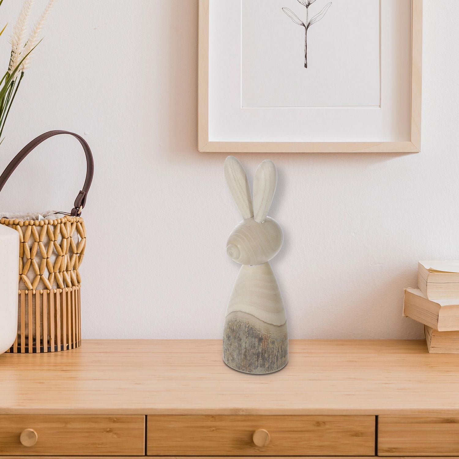 Décoration De Lapin En Bois À 2 Tons Petits