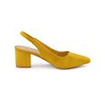 thumbnail image 3 of BLISSFUL STEP Escarpins à Talons pour Femmes à Bout Pointu à Talon Bloc Slingback en Faux Suède Jaune 6, 3 of 7