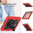 thumbnail image 4 of Case for iPad Mini 7 A17 Pro 2024/Mini 6 2021 8.3 Inch 7th/6th Gen with Screen Protector, 360 Degree Rotating Kickstand Hand Strap Shockproof Cover with Shoulder Strap, Red, 4 of 7