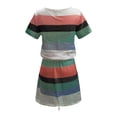 thumbnail image 4 of yoeyez Robes d'Été pour Femmes Robes d'Été Courtes pour Femmes 2024 Robe Mini à Imprimé Rayé Robes T-Shirt Sans Manches Robe Décontractée de Plage Prime Offres d'Accès Anticipé pour Prime, 4 of 5