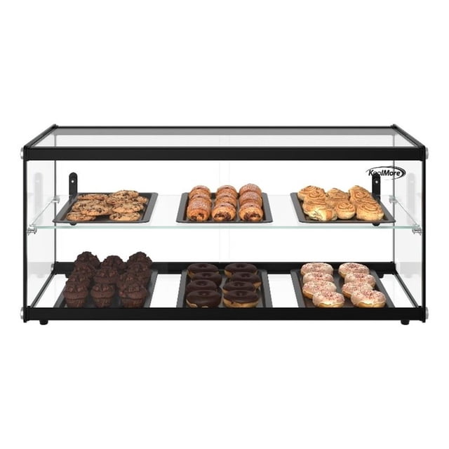 33" 2 Tiered Pastry Display Case With Shelf and Sliding Door 3.2 cu. ft.Capacity