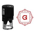 thumbnail image 1 of Printtoo Papeterie de Bureau Encrage Automatique R-40 Bordure Tourbillon Carrée g Alphabet Monogramme Initiale Tampon en Caoutchouc, 1 of 4