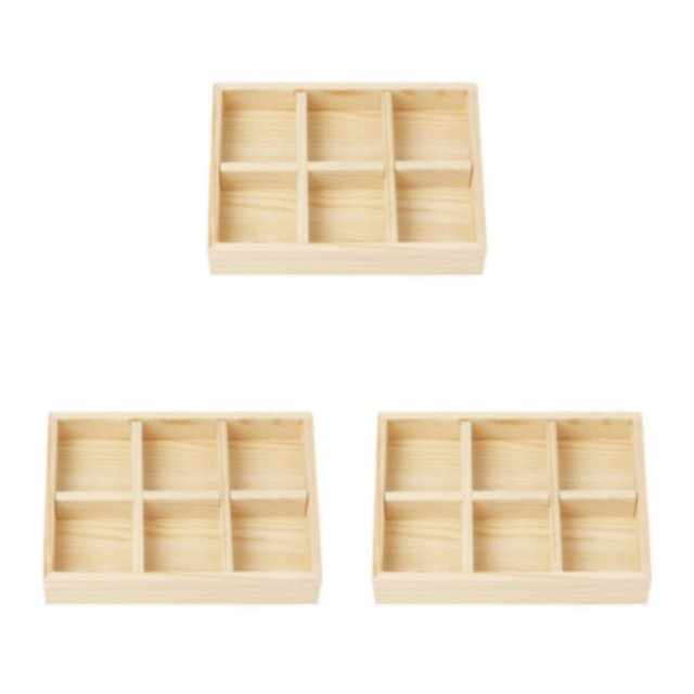 Thinsony Jewelry Display Tray Case Beads Holder Ladies Bangles Gemstone Stackable 6 grids 7.87x5.91x1.38 Inch 3Set