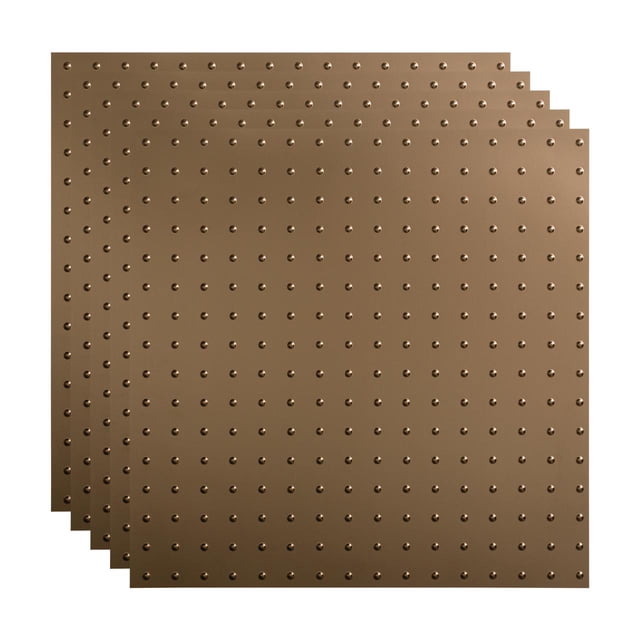 Fasade Miniquattro Vinyl Ceiling Panel 2ft x 2ft Argent Bronze 5 Pack Class A Fire Rated