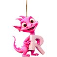thumbnail image 2 of Fridja Personalized Dinosaur Christmas Ornament 26 Letters Hanging Pendant Ornaments 2024 Plastic Initial Monogram Xmas Tree Decorations with Hanging Rope Unique Customized Fun Gift for Kids, 2 of 3