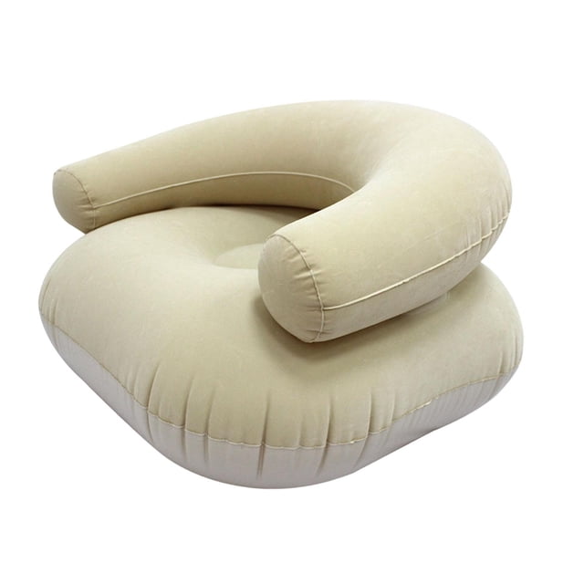 simhoa Inflatable Lounge Chair Adults Inflatable Lounger for Travel Garden Backyard Beige