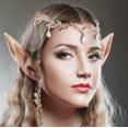 thumbnail image 2 of Rhinestone Leaf Wedding Tiara Crown Headband Cosplay Fairy Pixie Elf Ears For Brides Pageants Wedding Prom (rose Gold)_Special Gift, 2 of 5