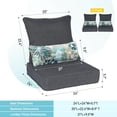 thumbnail image 3 of Aoodor Coussin de Chaise d'Extérieur 24 X 24 Pouces Résistant à l'Eau, Résistant à la Décoloration, en Tissu Oléfine, Coussins de Siège de Patio avec Housse Amovible et Sangles Ajustables pour Mobilier d'Extérieur, Ensemble de 2, Charbon, 3 of 4
