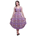 thumbnail image 1 of Bimba Floral Ladies Printed Resort Midi Drawstring Dress Spaghetti Strap Beach Wear-XXX-Large, 1 of 1