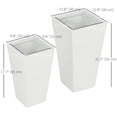 thumbnail image 3 of Outsunny Ensemble de 2 Pots de Fleurs d'Extérieur avec Trous de Drainage, Blanc, 3 of 10
