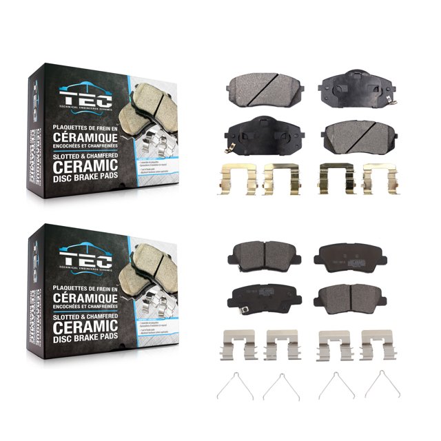 TEC Front Rear Ceramic Brake Pads Kit for Car 2016 Kia Soul EV From Chassis VIN #160921 KTC-100128