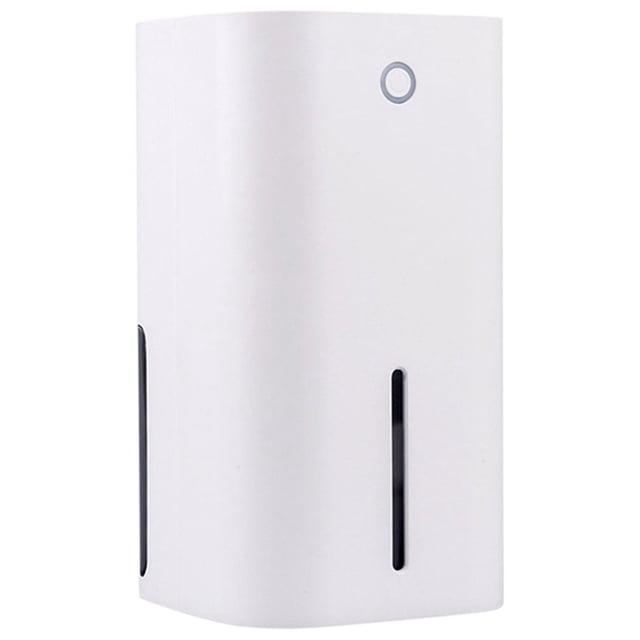 Japceit Portable Dehumidifier For Home Ultra Quiet Auto Shutoff Dehumidifier with a modern white design, LED light, and visible water level indicator. Equipped with an 850ml water tank, ultra-quiet Peltier thermoelectric technology, and energy-saving operation. Compact and lightweight, measuring 24x13x13cm, ideal for small spaces like closets, bedrooms, kitchens, and basements.